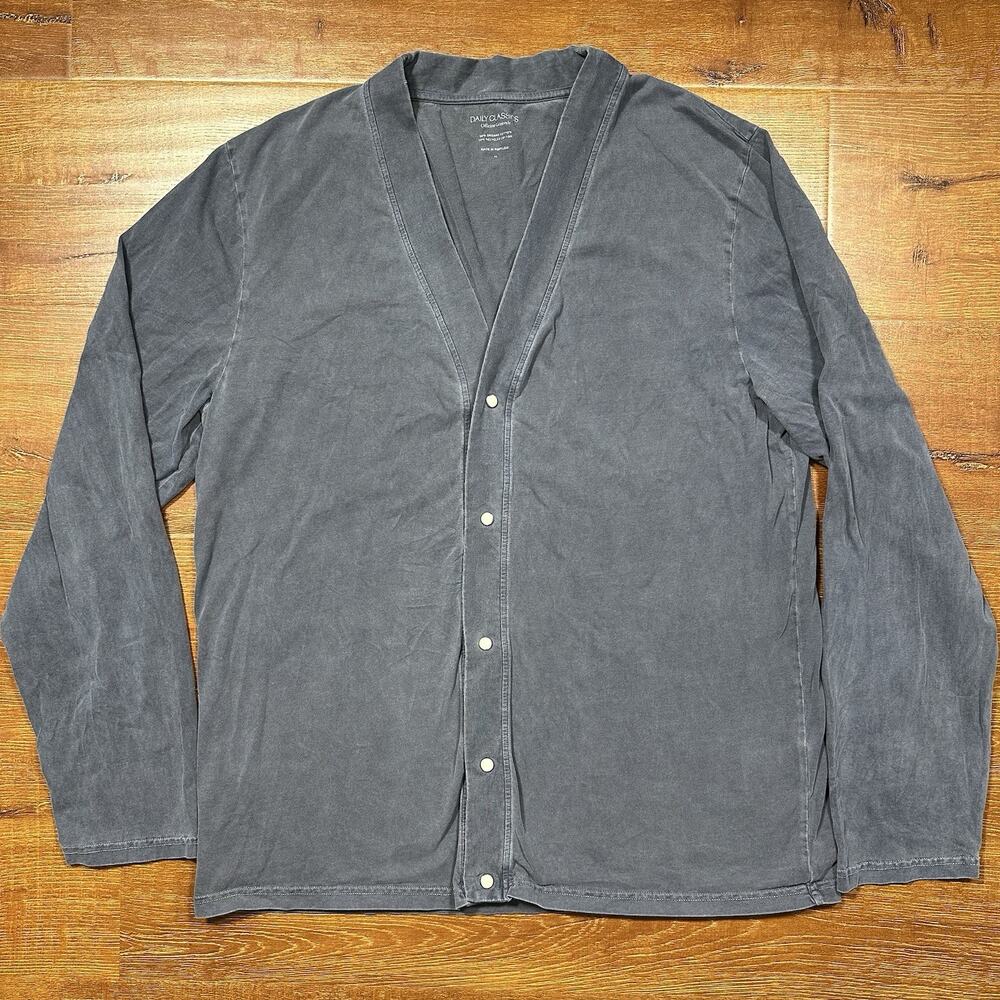 Officine General Lightweight Jacket Overshirt Mens L Gray Snap Button Portugal